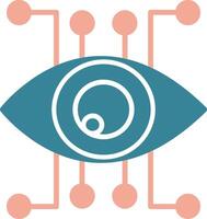 Eye Recognition Glyph Two Color Icon vector