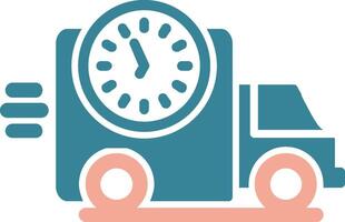 Delivery Time Glyph Two Color Icon vector