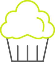 muffin line icono de dos colores vector