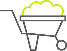 Wheelbarrow Line Two Color Icon vector