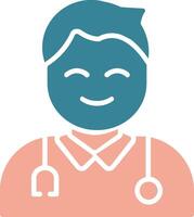 Male Doctor Glyph Two Color Icon vector