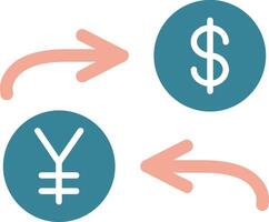 Currency Exchange Glyph Two Color Icon vector