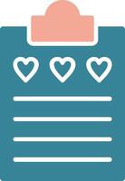 Wish List Glyph Two Color Icon vector