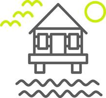 Beach Villa Line Two Color Icon vector