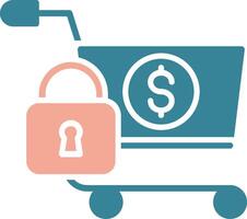 Secure OnGlyph Two Color Shopping Glyph Two Color Icon vector