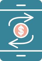 Mobile Transaction Glyph Two Color Icon vector