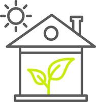 Green House Line Two Color Icon vector