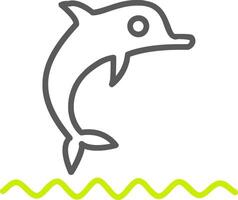 Dolphin Show Line Two Color Icon vector