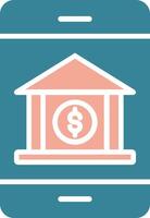 Banking App Glyph Two Color Icon vector