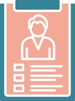 Employee Data Glyph Two Color Icon vector