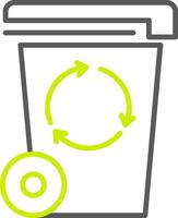 Trash Bin Line Two Color Icon vector