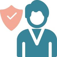 Employee Insurance Glyph Two Color Icon vector