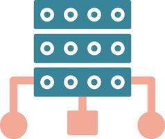 estructura de datos glifo icono de dos colores vector