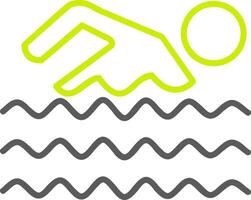 Swimming Line Two Color Icon vector