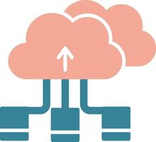 Cloud Storage Glyph Two Color Icon vector