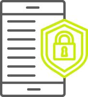 Mobile Security Line Two Color Icon vector