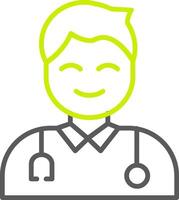 Male Doctor Line Two Color Icon vector