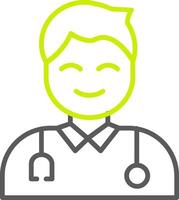 Male Doctor Line Two Color Icon vector