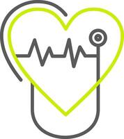 Cardiology Line Two Color Icon vector