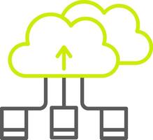Cloud Storage Line Two Color Icon vector