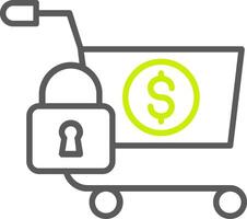 Secure OnLine Two Color Shopping Line Two Color Icon vector
