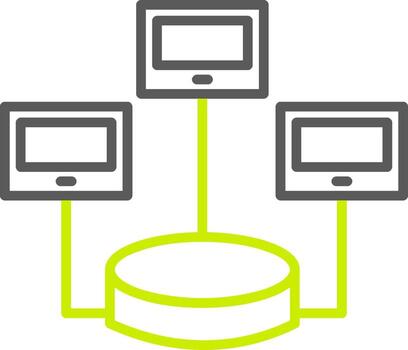 Distributed Database Line Two Color Icon vector