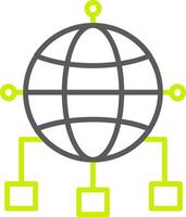 Global Connections Line Two Color Icon vector