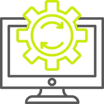Data Processing Line Two Color Icon vector