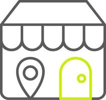 Store Locator Line Two Color Icon vector