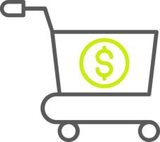 Shopping Cart Line Two Color Icon vector