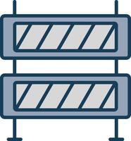 Barrier Line Filled Grey Icon vector