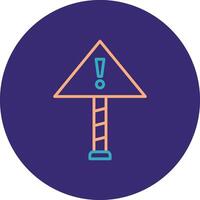 Caution Line Two Color Circle Icon vector