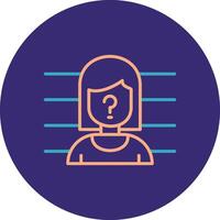 Suspect Line Two Color Circle Icon vector