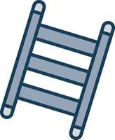 Step Ladder Line Filled Grey Icon vector