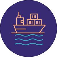 Cargo Line Two Color Circle Icon vector