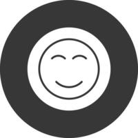 Smile Glyph Inverted Icon vector