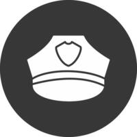 Police Hat Glyph Inverted Icon vector