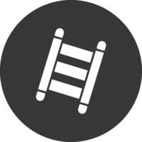 Step Ladder Glyph Inverted Icon vector