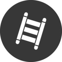 Step Ladder Glyph Inverted Icon vector