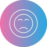 Sad Face Line Gradient Circle Icon vector