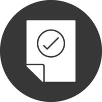 Check Glyph Inverted Icon vector