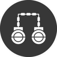 Handcuffs Glyph Inverted Icon vector