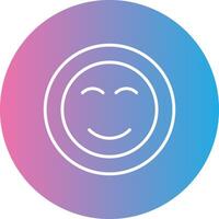 Smile Line Gradient Circle Icon vector