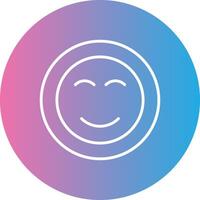 Smile Line Gradient Circle Icon vector