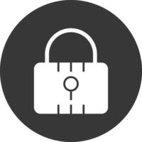 Locked Glyph Inverted Icon vector