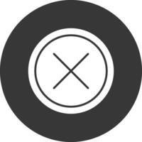 Cross Glyph Inverted Icon vector