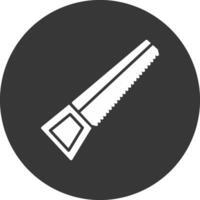 Hand Saw Glyph Inverted Icon vector