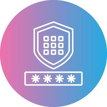 Code Security Line Gradient Circle Icon vector