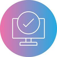 Computer Check Line Gradient Circle Icon vector