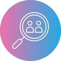 Search Team Line Gradient Circle Icon vector